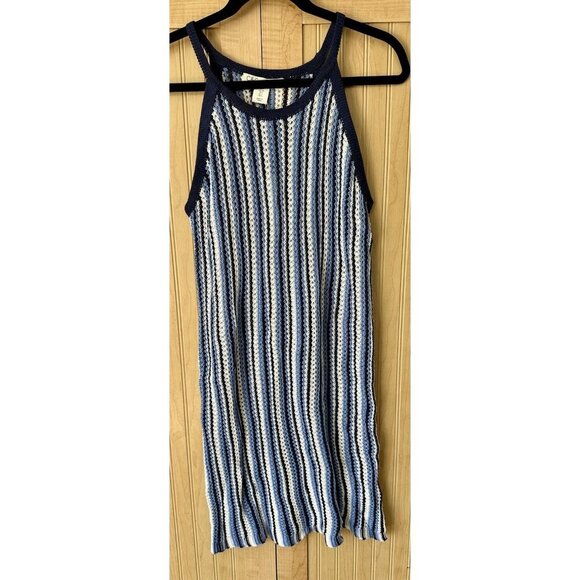 C&C California Summer / Swim Cover Up Knit Dress Size Small Blue White NWT - Picture 1 of 5